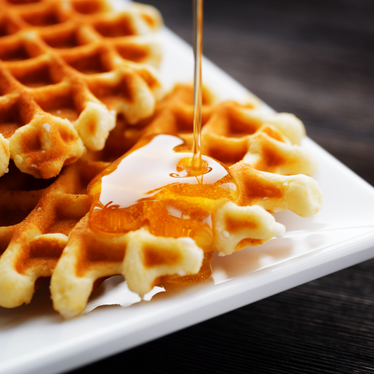 breakfast waffles with syrup