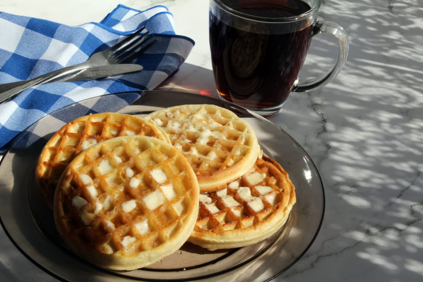 eggo waffles with coffee