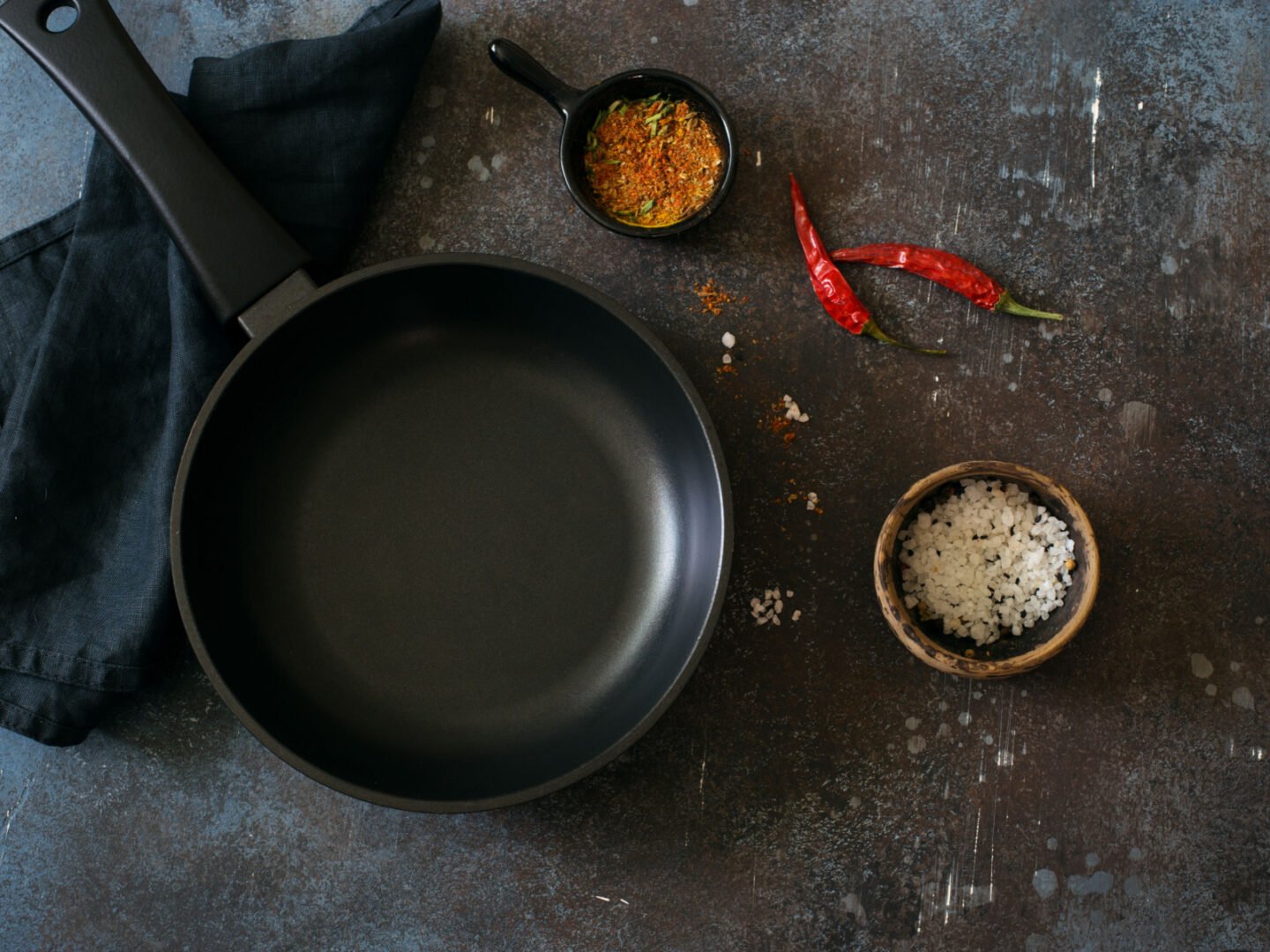 empty ceramic frying pan