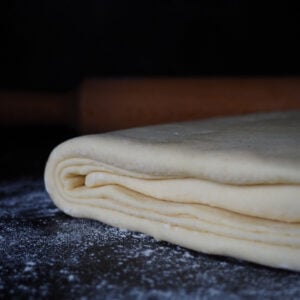 folded raw puff pastry dough