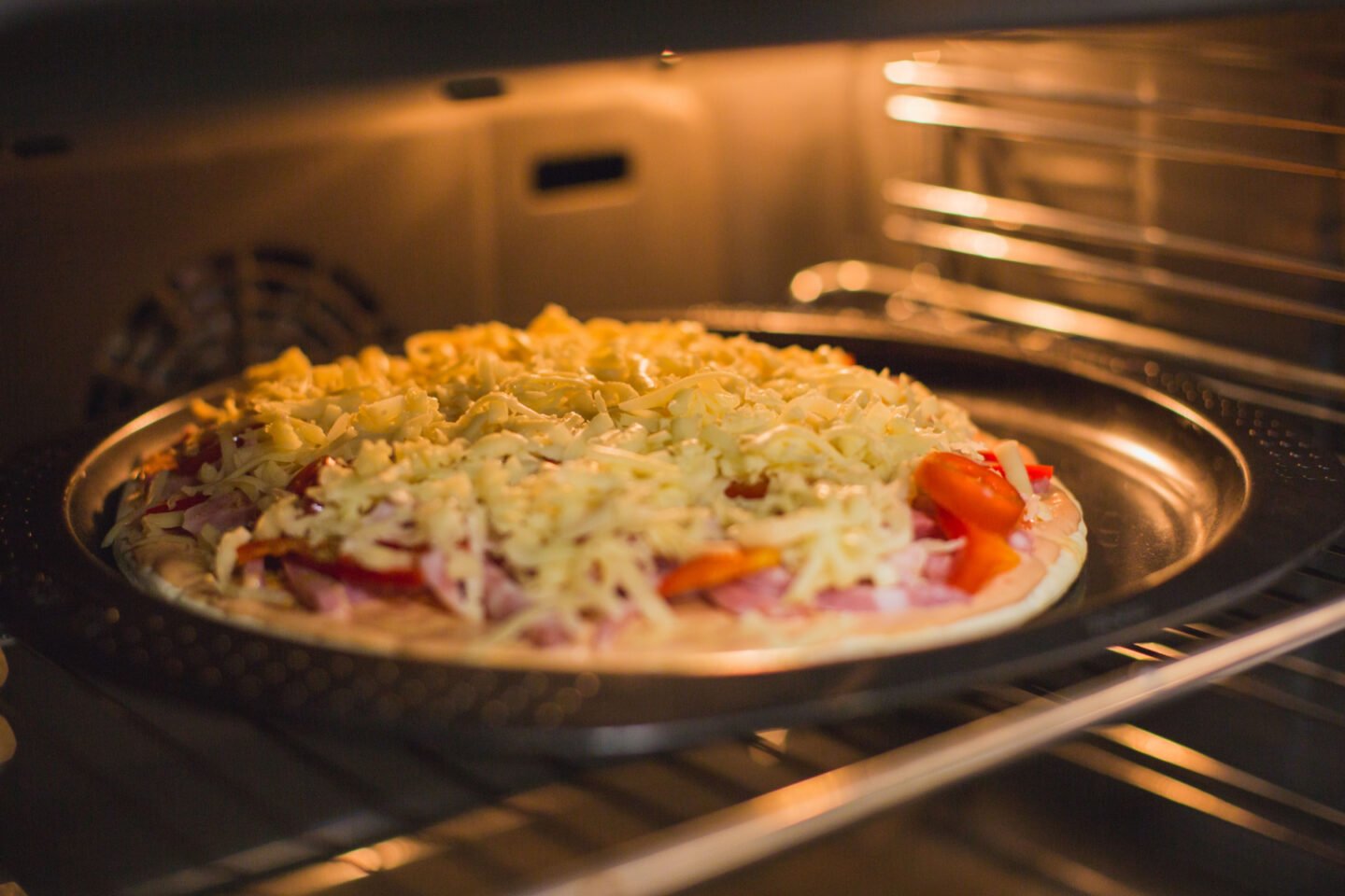 heating up a frozen pizza