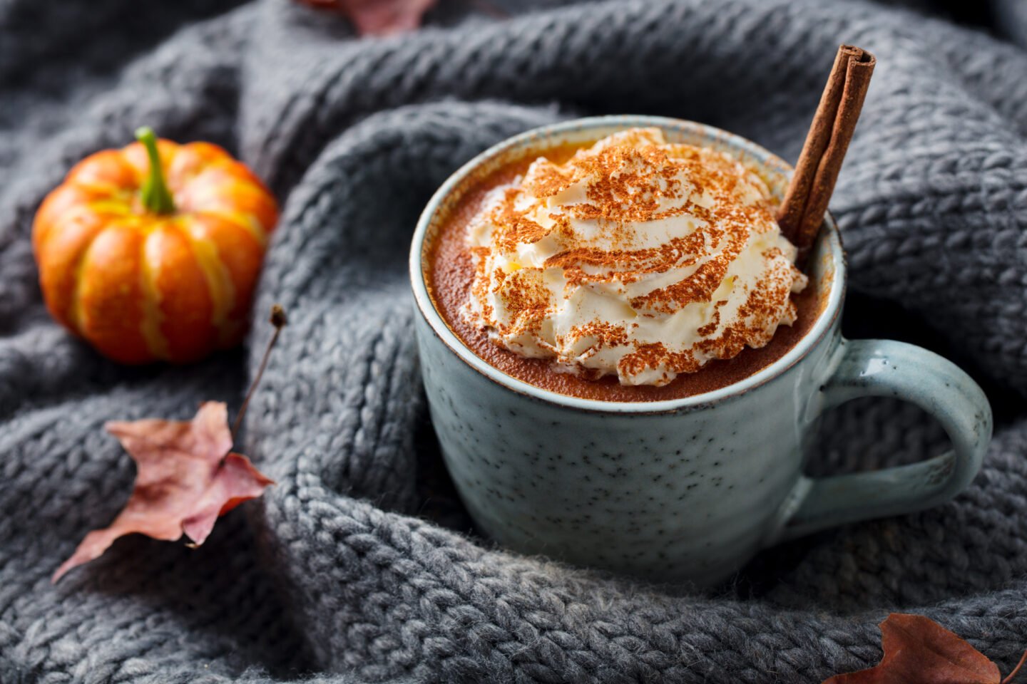 Pumpkin,Latte,With,Spices.,Boozy,Cocktail,With,Whipped,Cream.,Grey