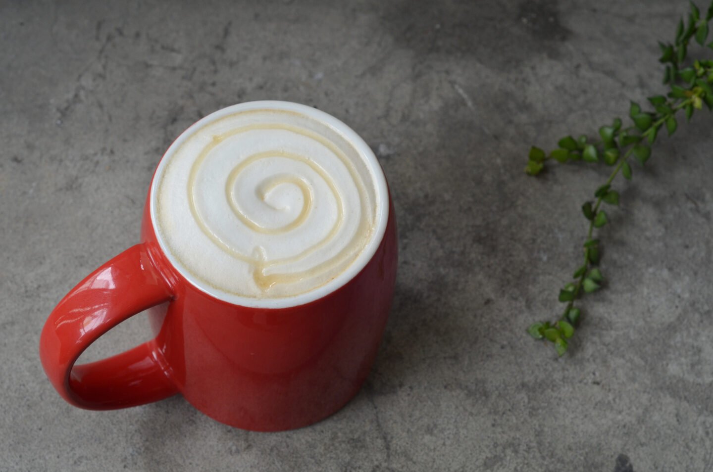 Drinks,,Maple,Syrup,,Coffee,Milk,,Red,Cup,,Cement,Background