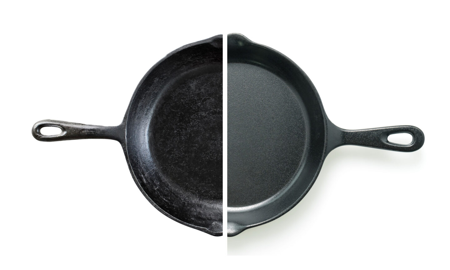 rought textured pan versus smooth pan