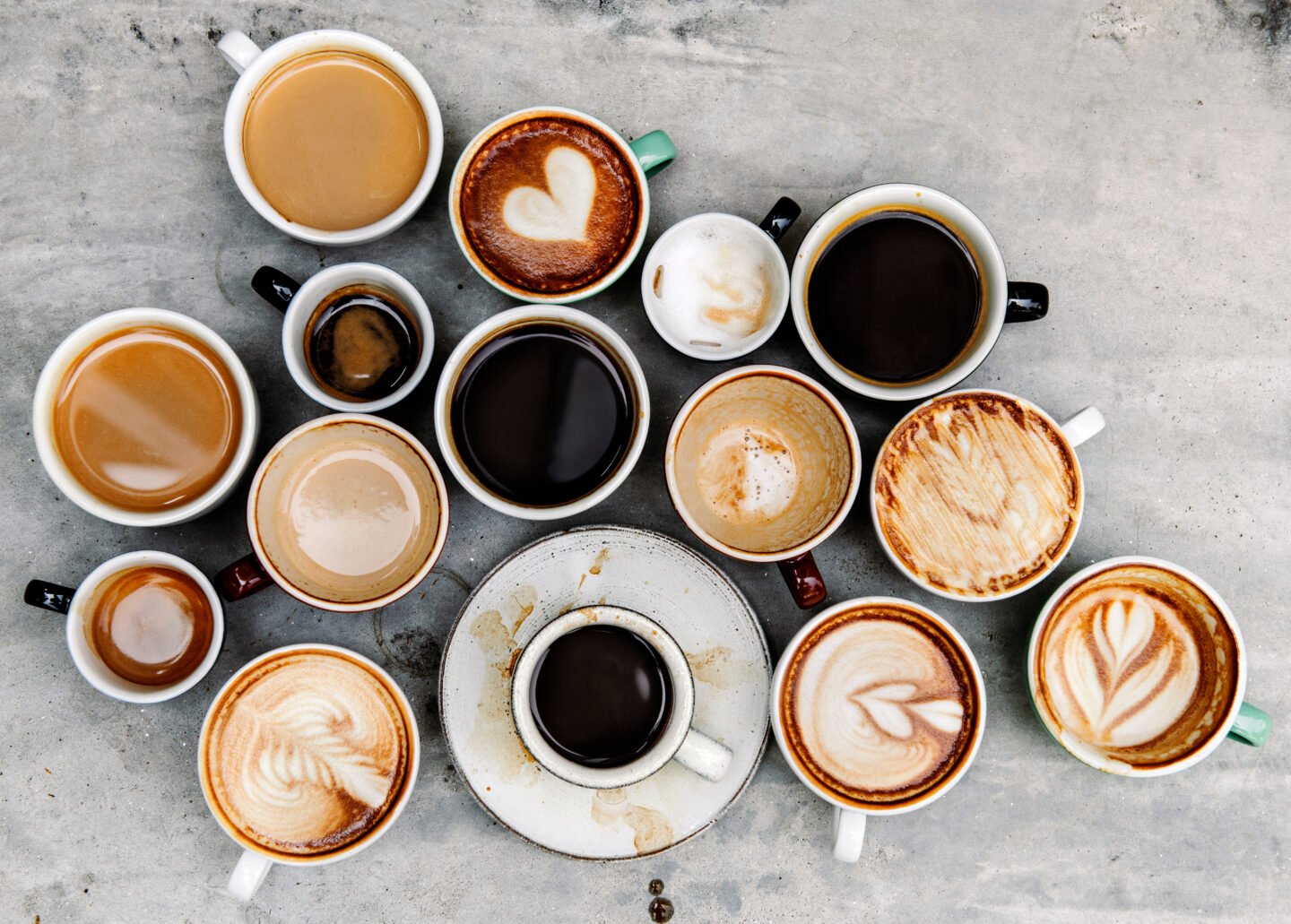 Aerial,View,Of,Various,Coffee