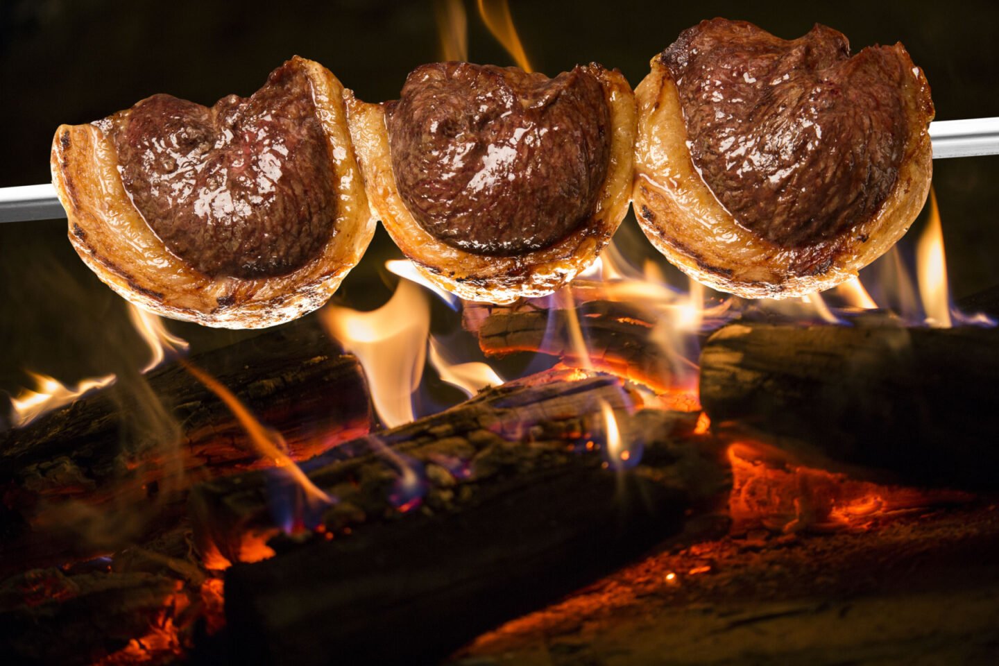 traditional picanha steak roasted over fire