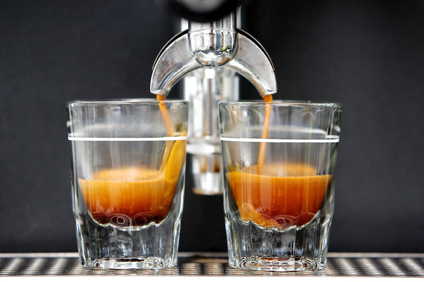 2,Espresso,Shots,Getting,Brewed,Into,Shot,Glasses
