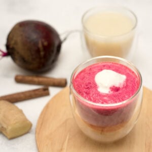 beet ginger vegan milk smoothie