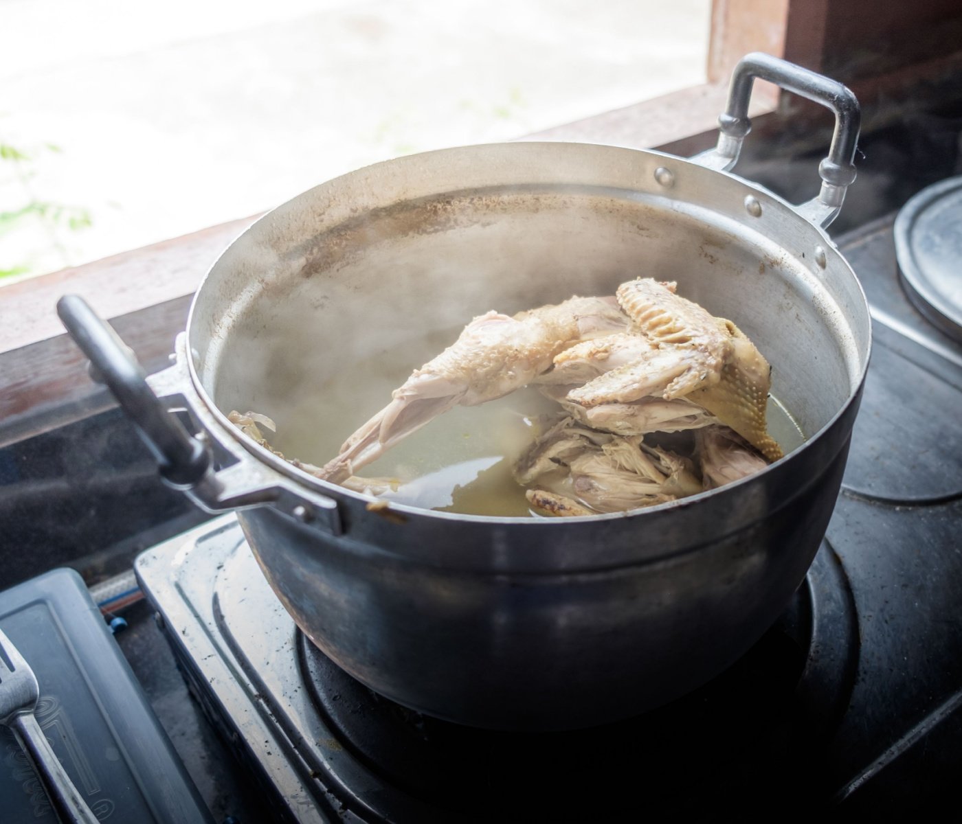 chicken boiled too long in pot