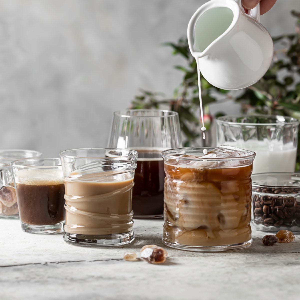 different-types-of-coffee-on-a-table-espresso-cold-brew