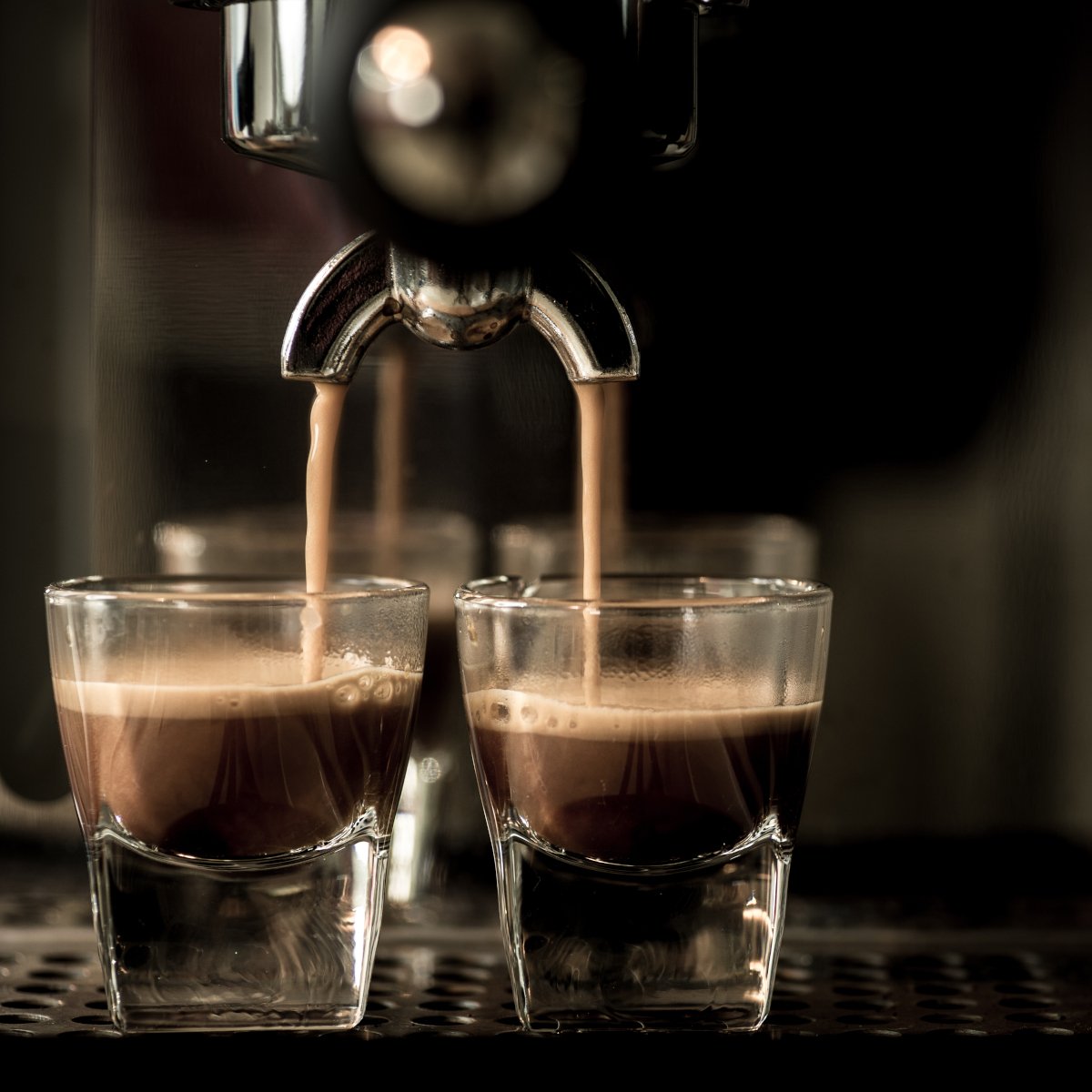 espresso-machine-brewing-two-shots-of-espresso