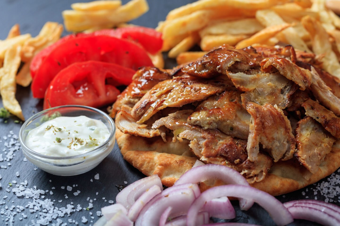 greek gyro on a plate