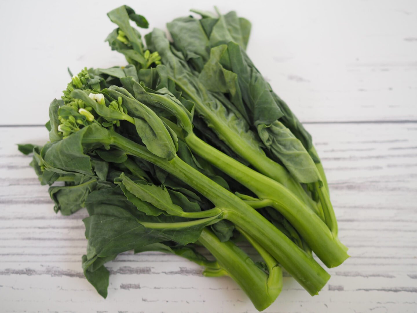 Chinese broccoli is also known as kai lan or gai lan.