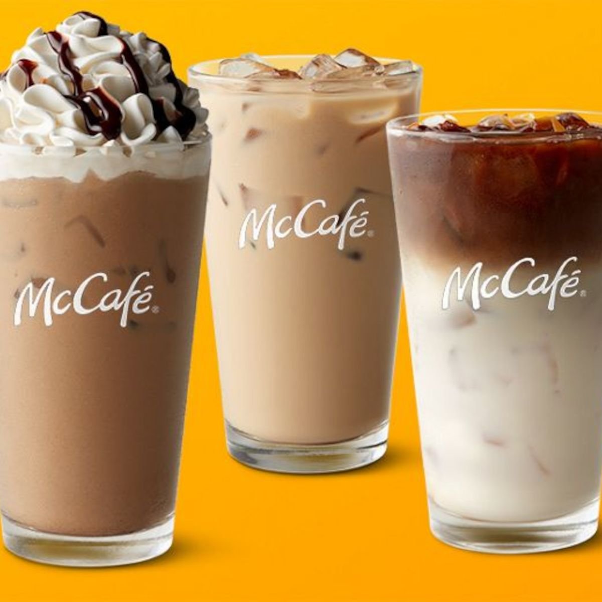 mcdonalds selection of iced coffee drinks