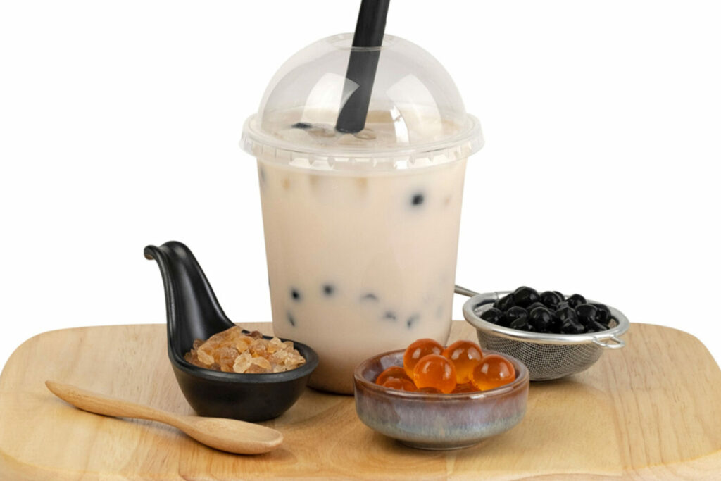 Milk Tea With Tapioca And Popping Boba 1024x683 