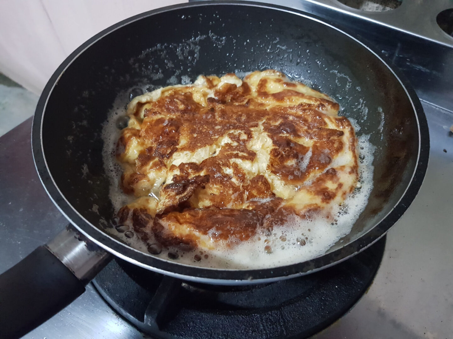 overcooking an omelette