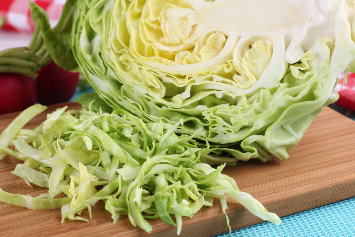 shredded green cabbage