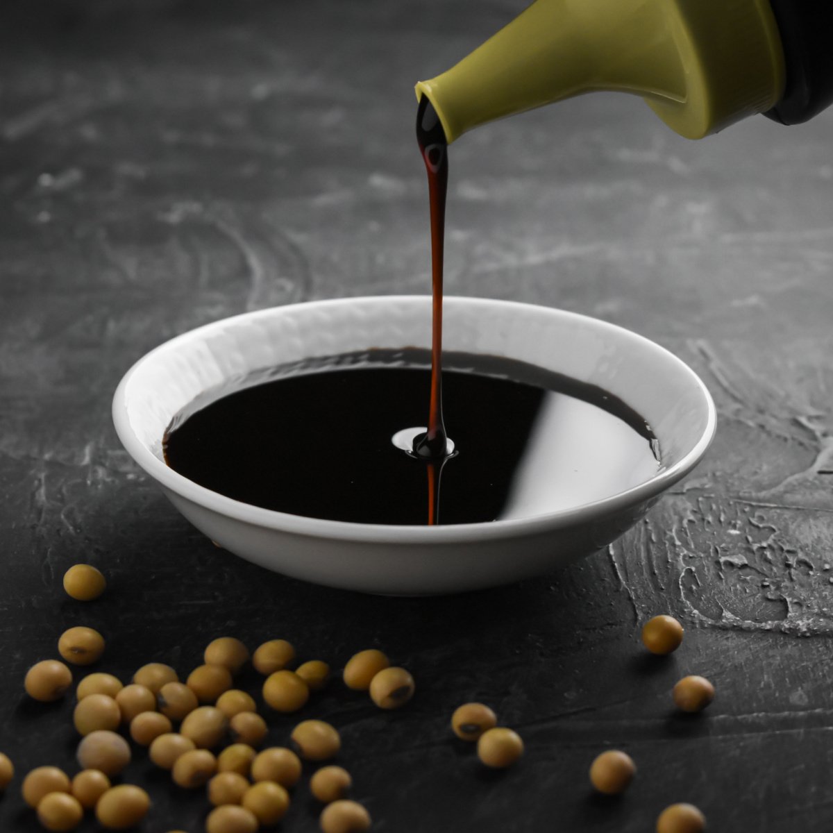 soy sauce poured into a bowl