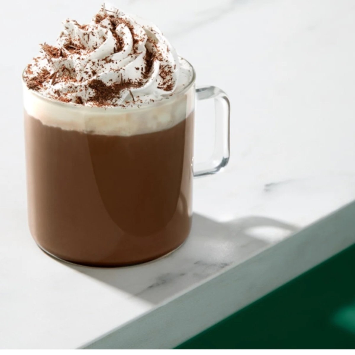 starbucks mocha drink in clear glass