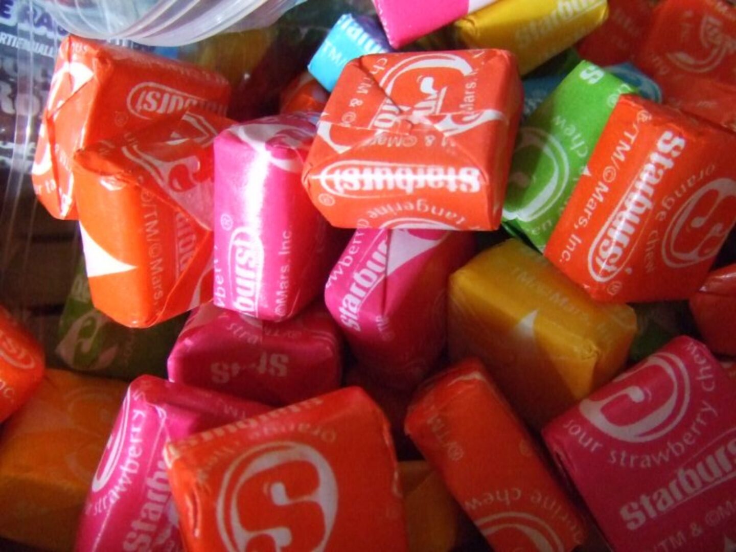 starburst fruit chews in a pile