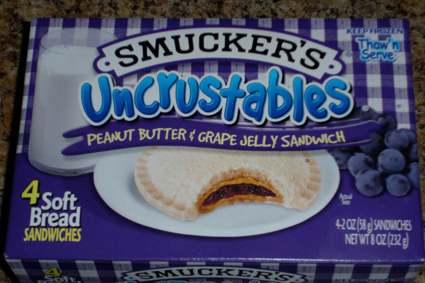 uncrustables peanut butter and grape jelly