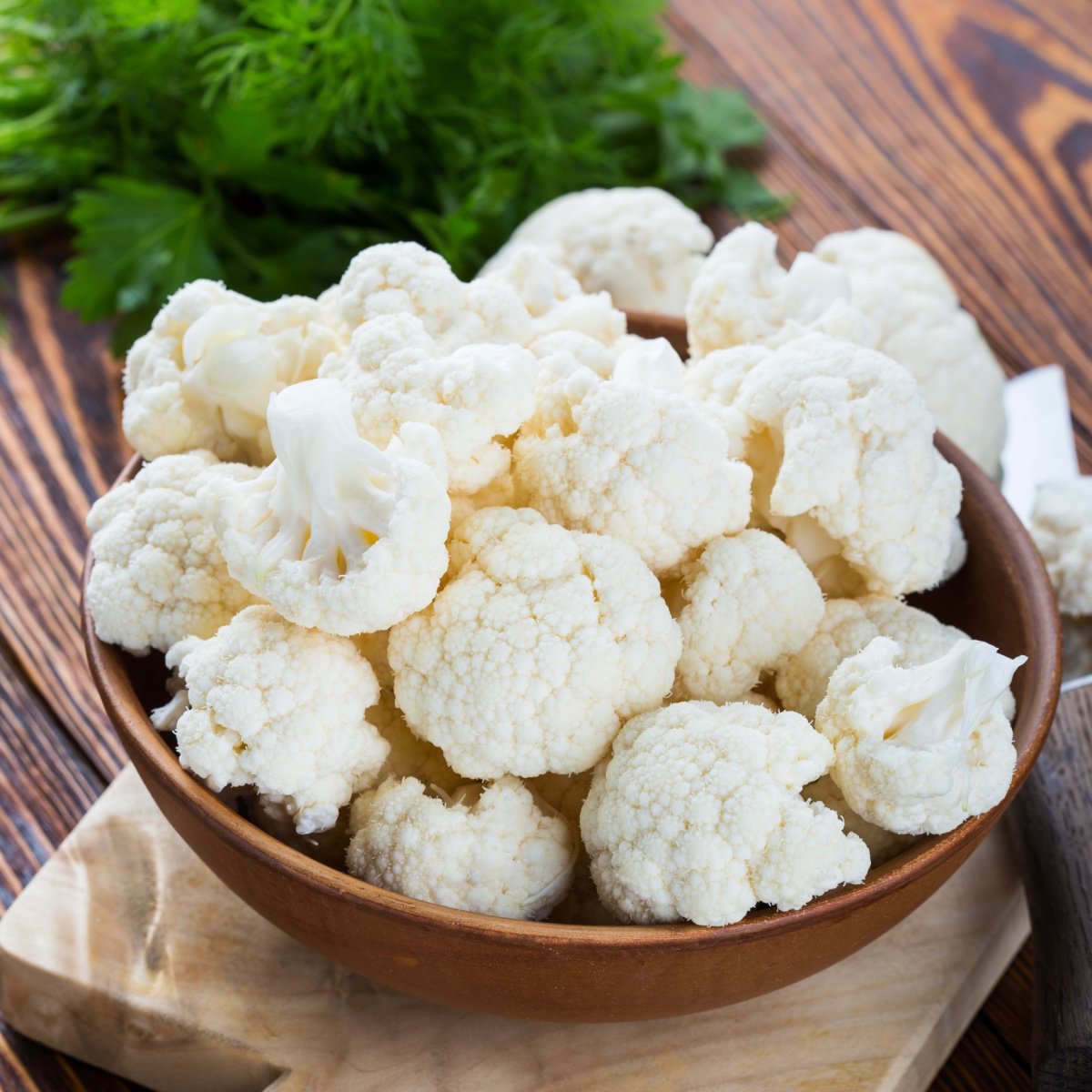 washed cauliflower florets