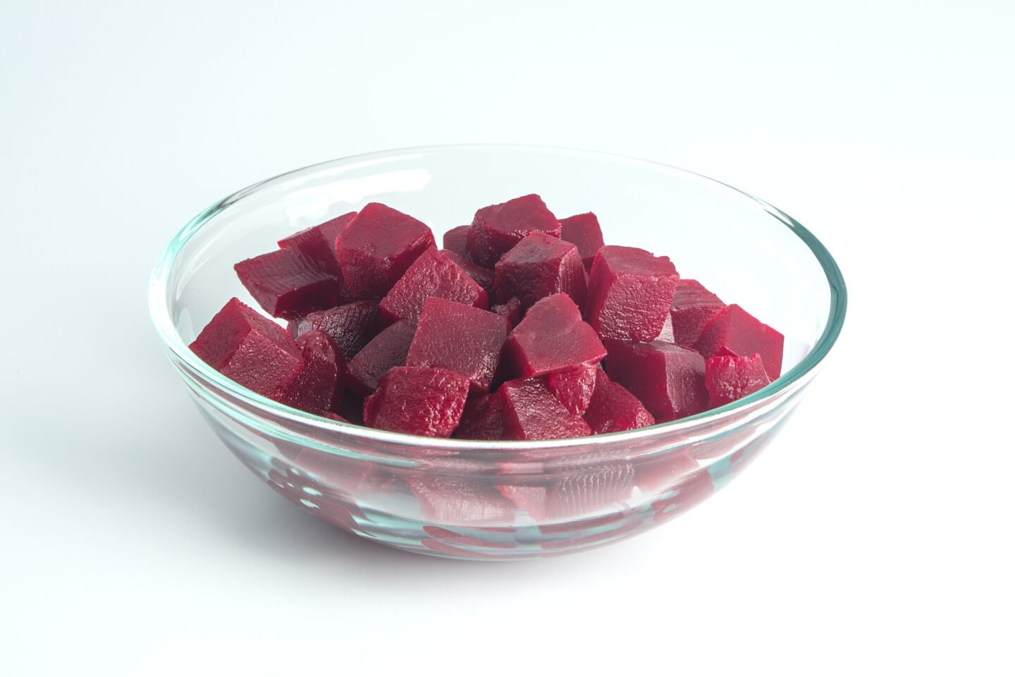 cooked diced beets in small bowl