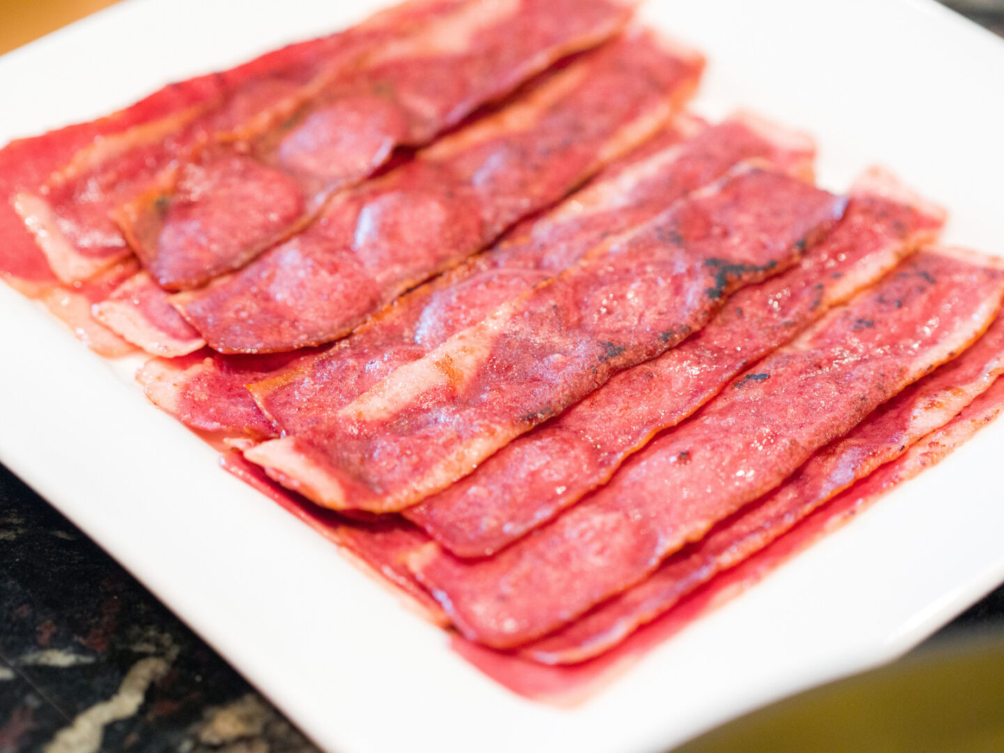 cooked turkey bacon strips
