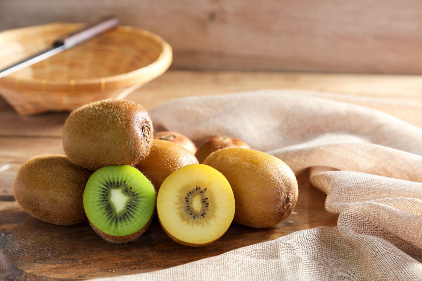 fresh kiwi fruits