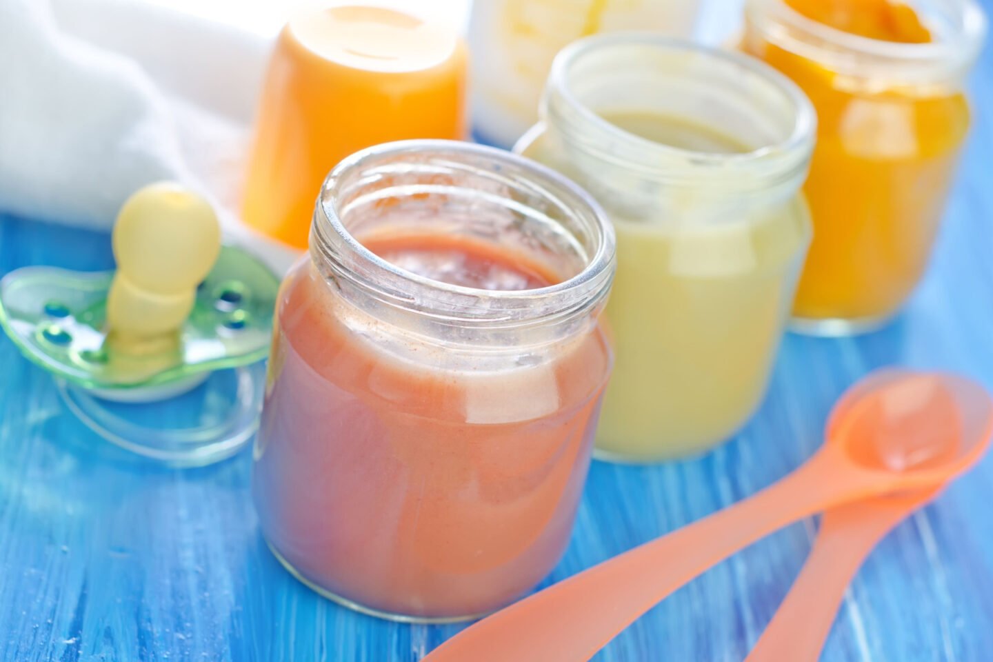 homemade baby food in jars