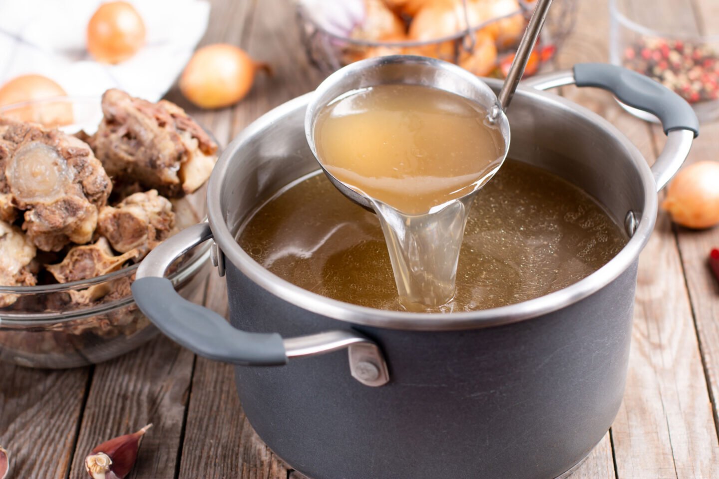 homemade beef stock from bone broth