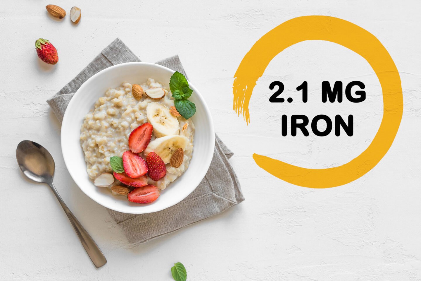 iron in oatmeal bowl