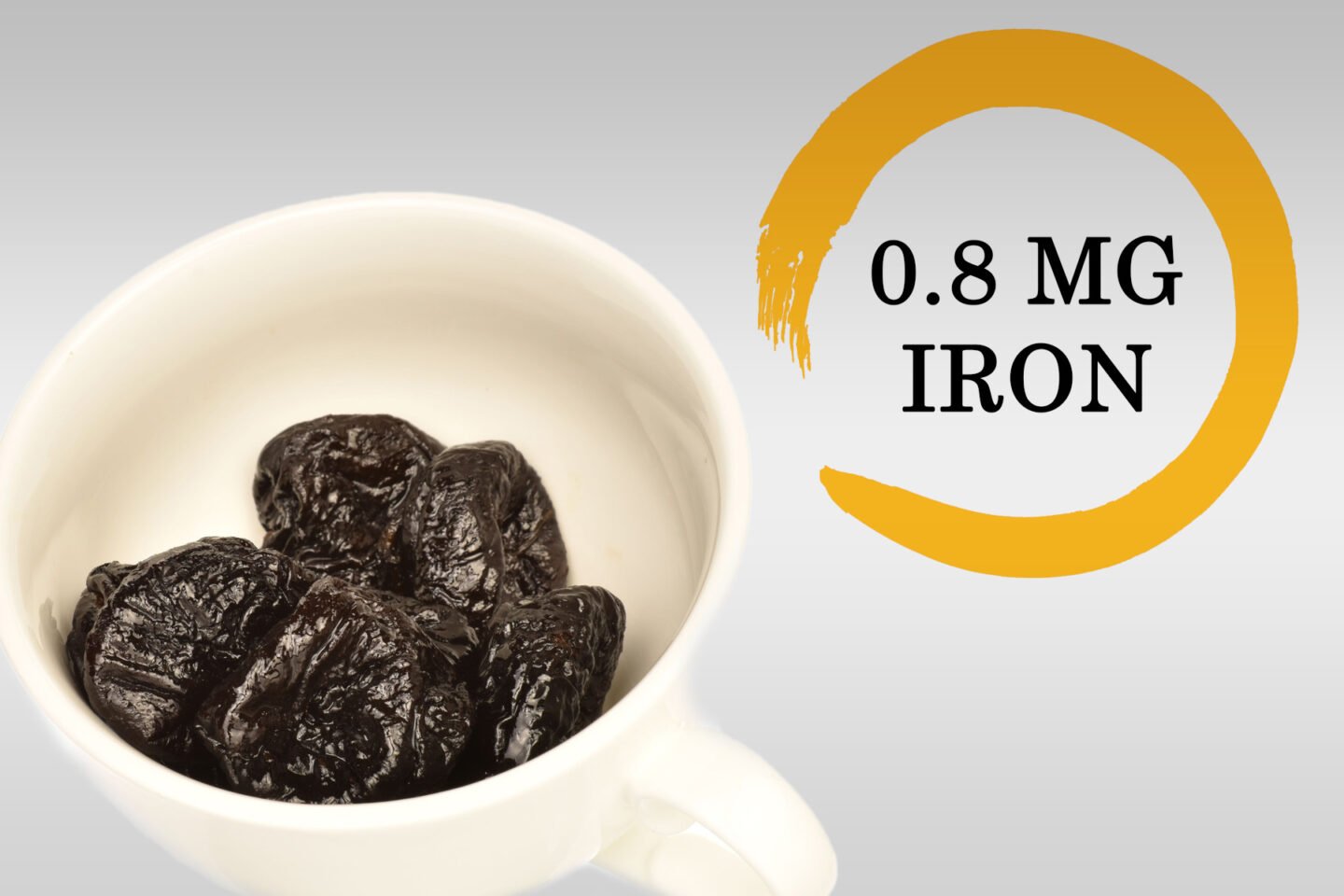 iron in uncooked prunes