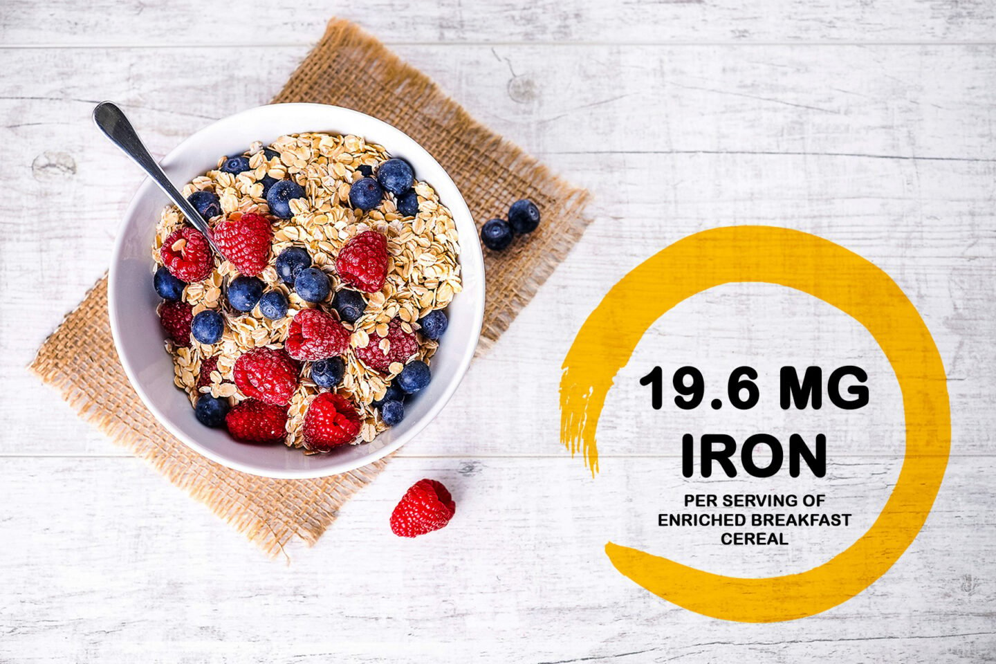iron per serving of fortified cereal