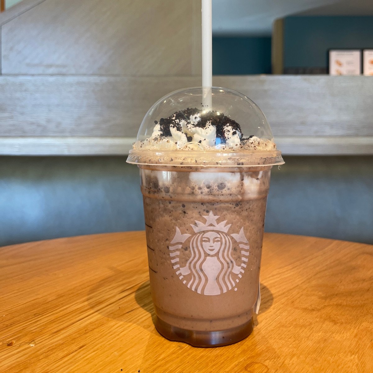 marble frappe on a wooden table