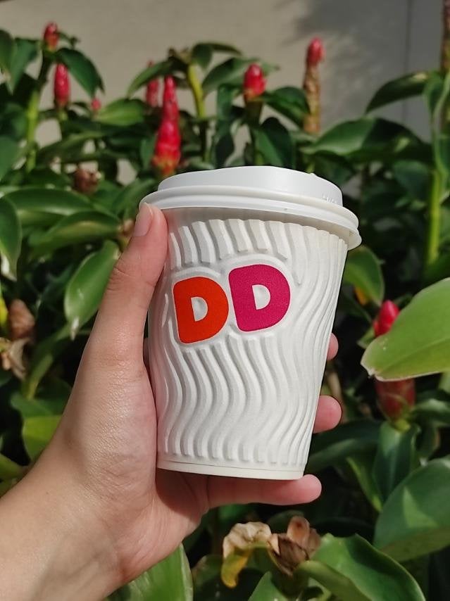 medium cup of dunkin hot coffee