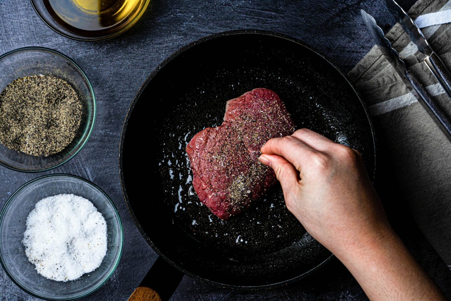 pan fried bison steak