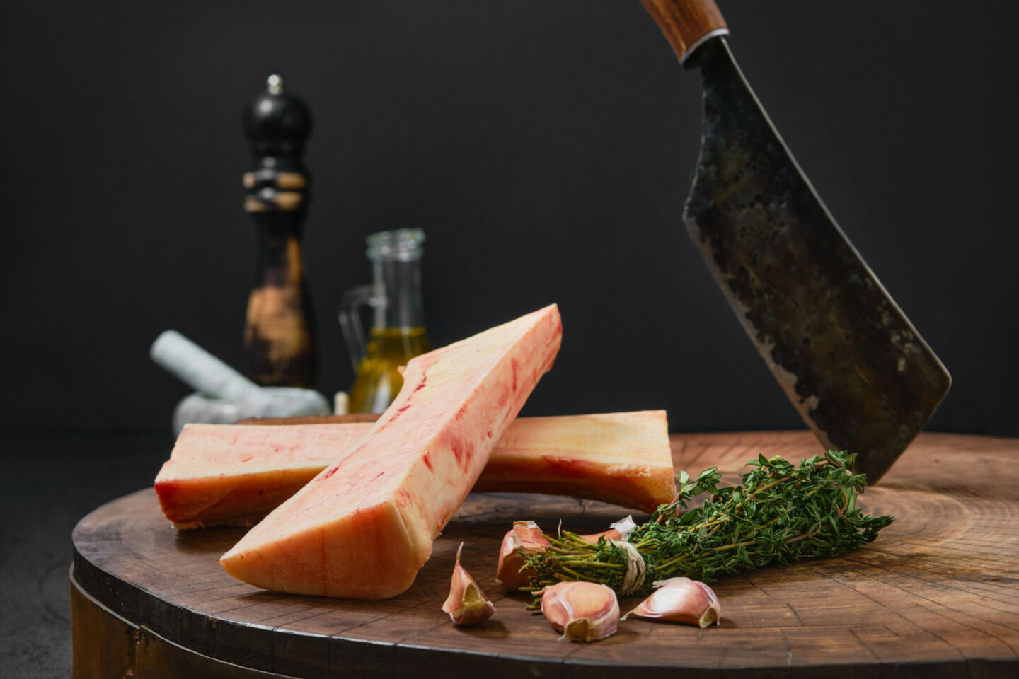 preparing bone marrow with herbs and spices