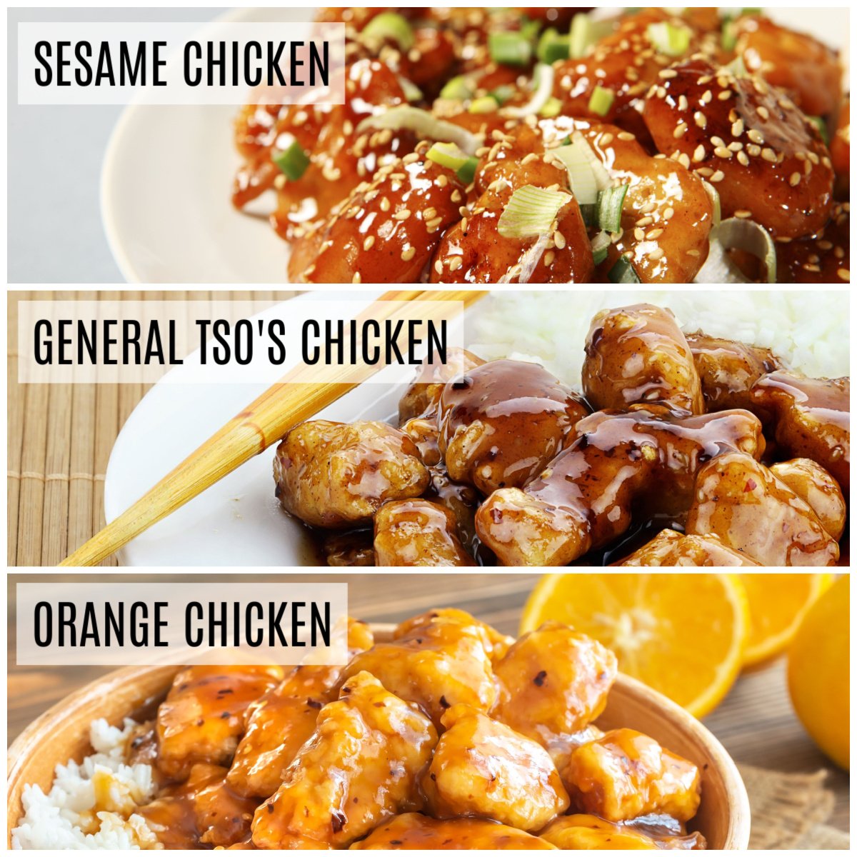 sesame chicken vs general tso vs orange chicken