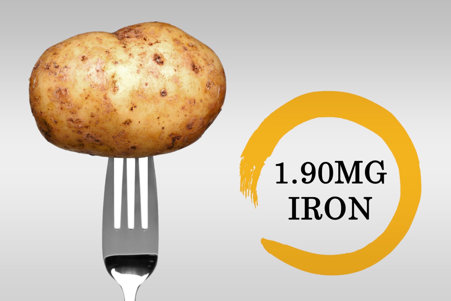 single potato on a fork