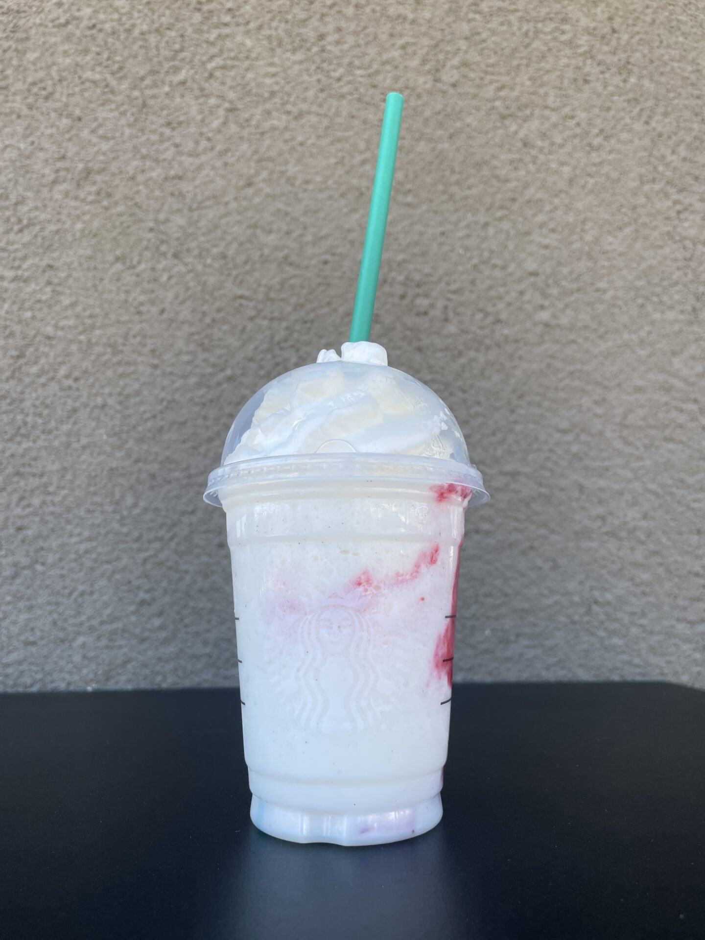 strawberry shortcake frappe on a table