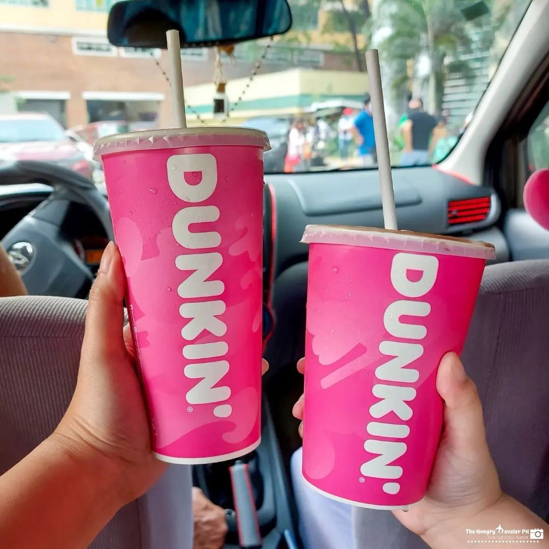 two dunkin cup sizes of cold drinks