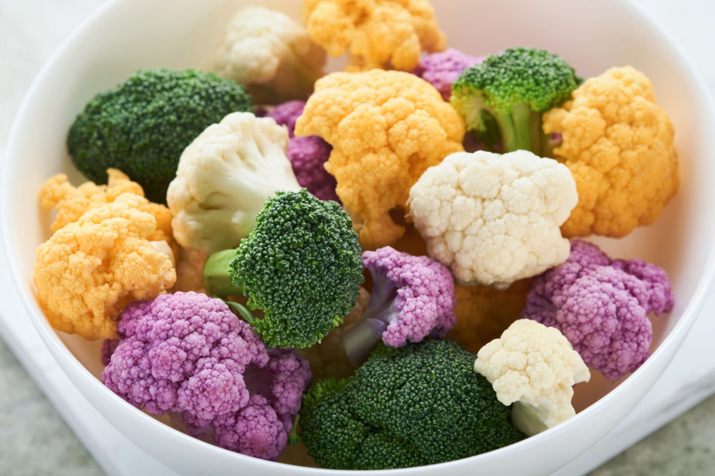 colorful cauliflower florets