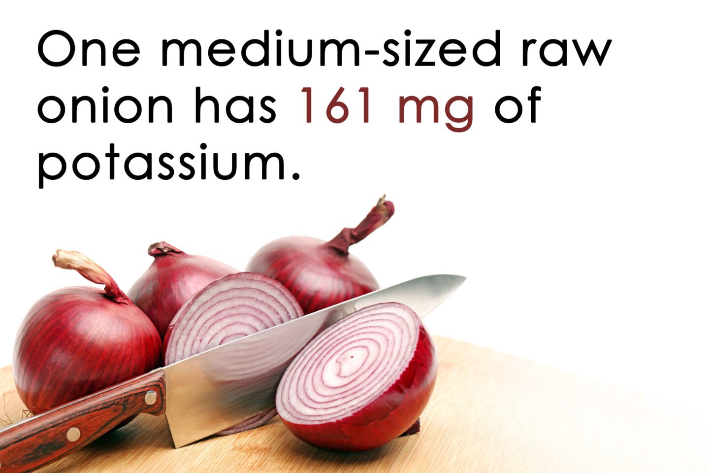 how much potassium in onion