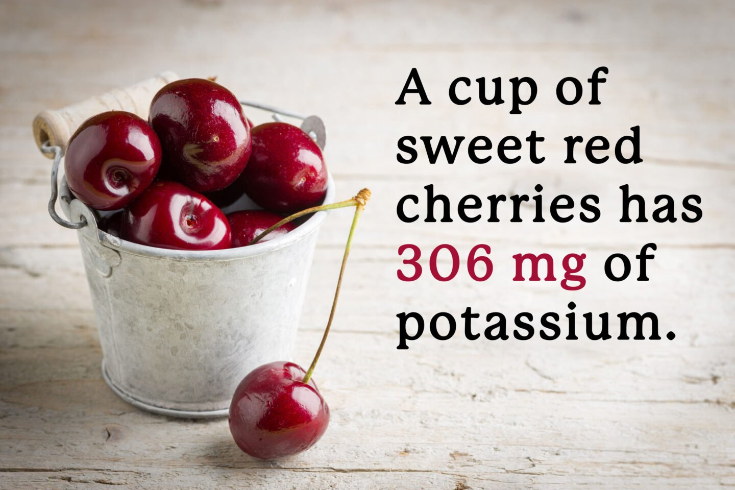 potassium in a cup of cherries