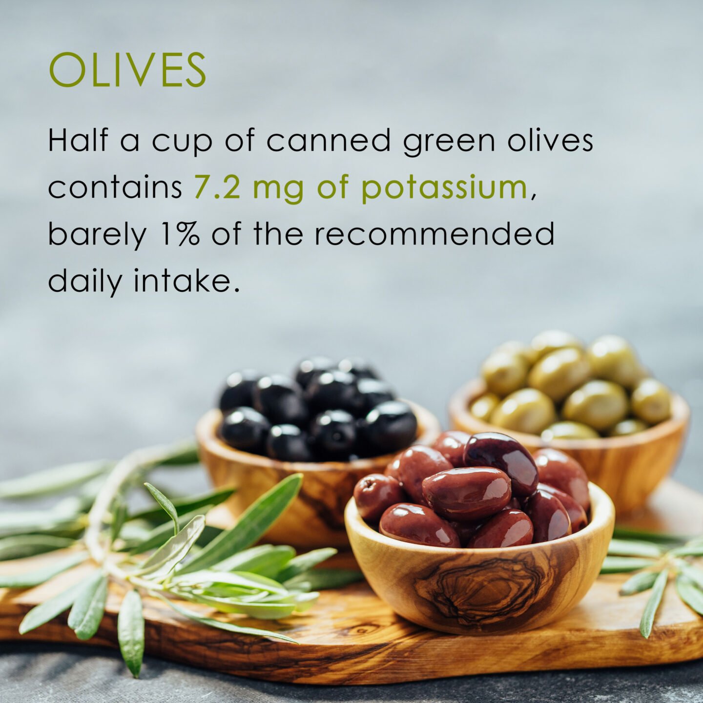 potassium in canned olives