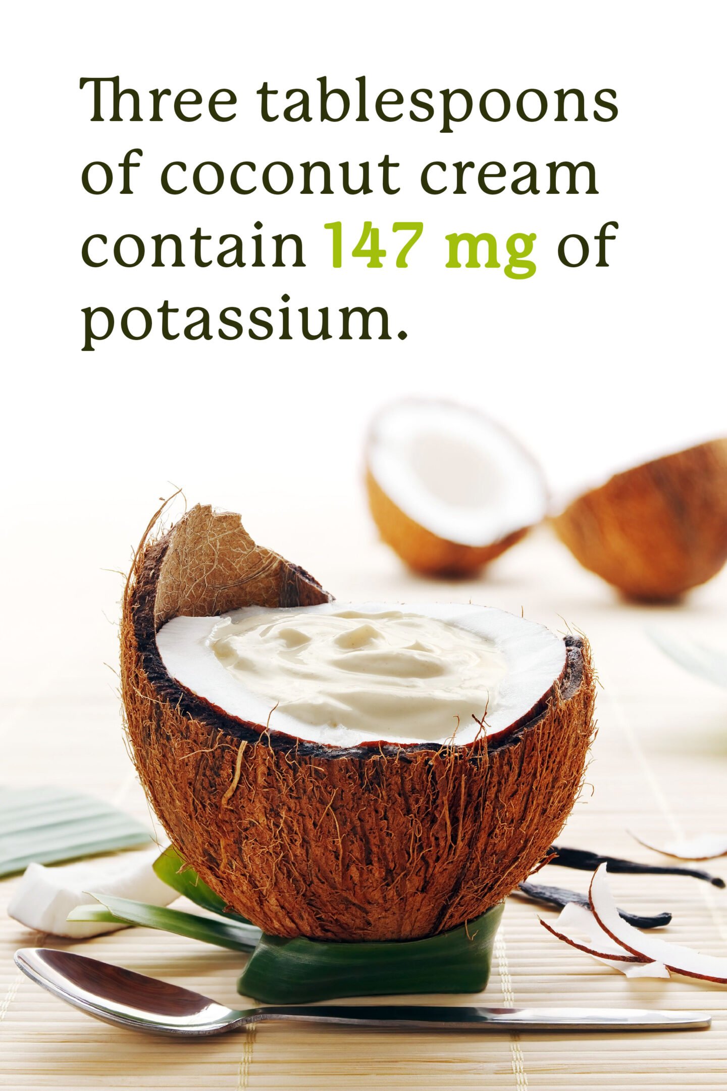 potassium in coconut cream