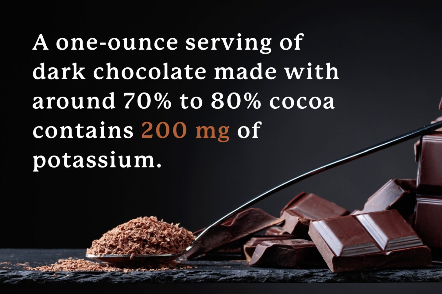 potassium in nearly pure dark chocolate