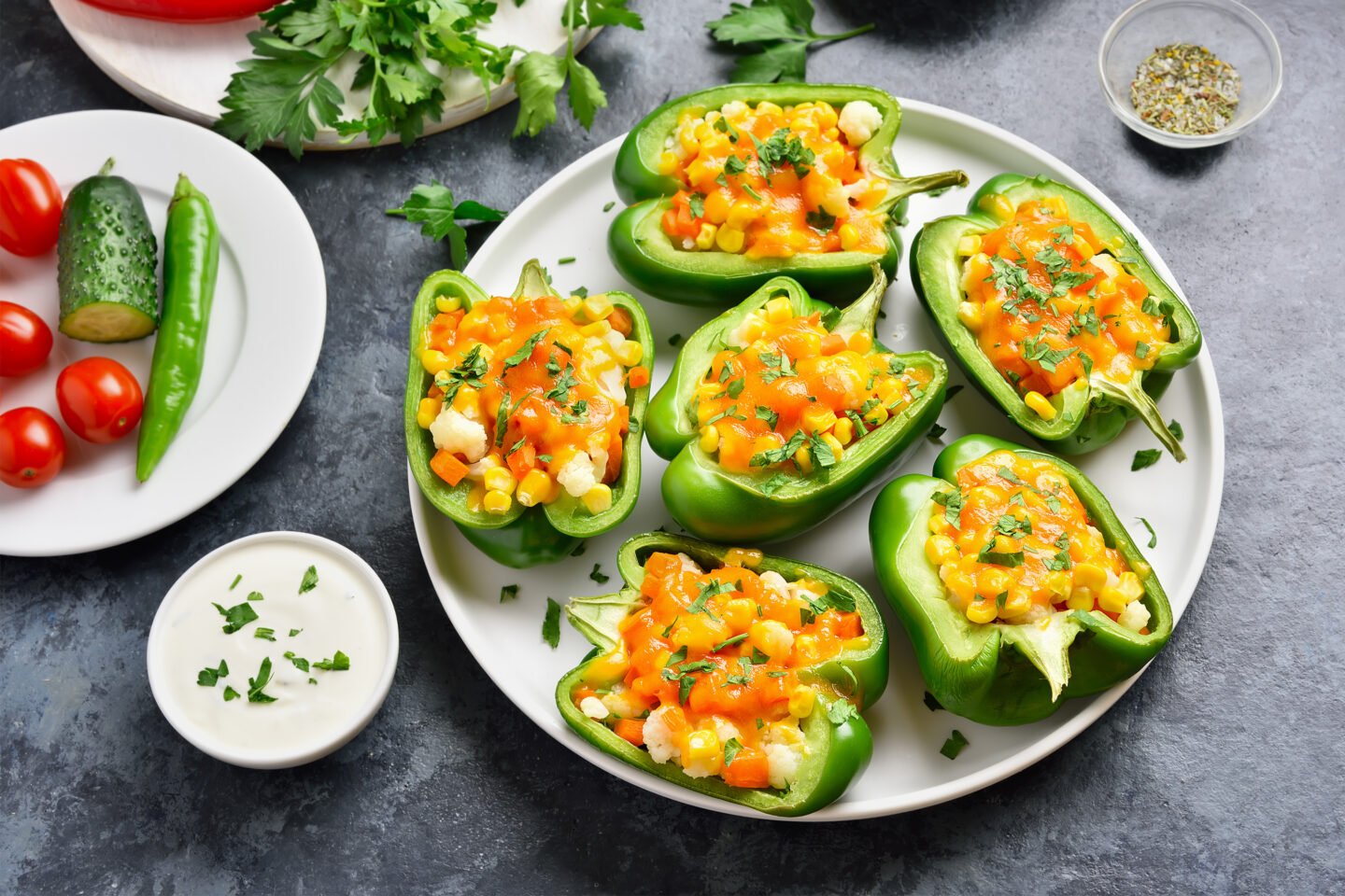 baked green bell peppers