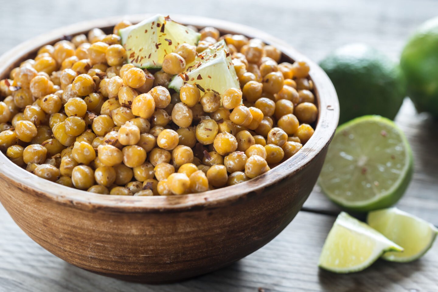 Bowl of roasted chickpeas